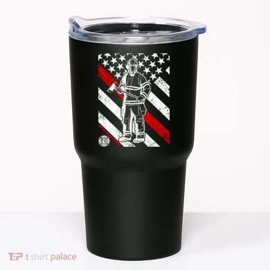 Firefighter Thin Red Line Serve Honor Rescue Tumbler