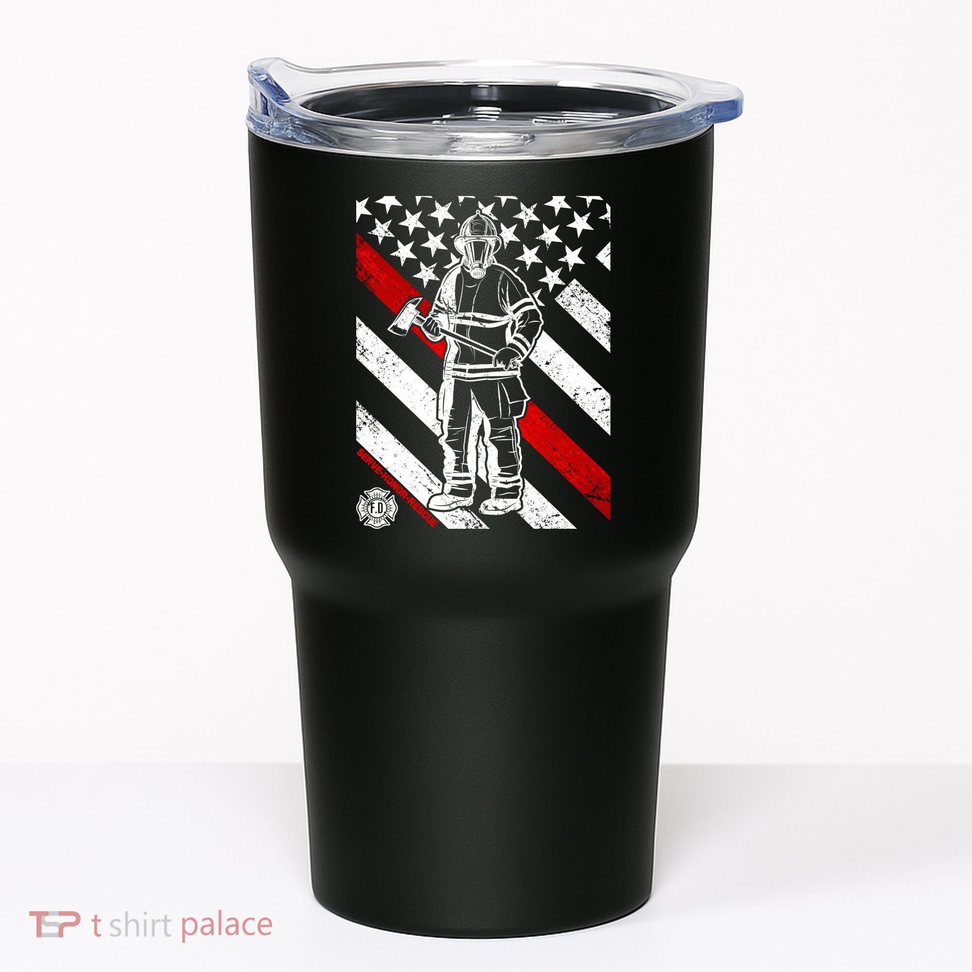 Firefighter Thin Red Line Serve Honor Rescue Tumbler