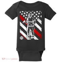 Firefighter Thin Red Line Serve Honor Rescue Baby Bodysuit thumb 0