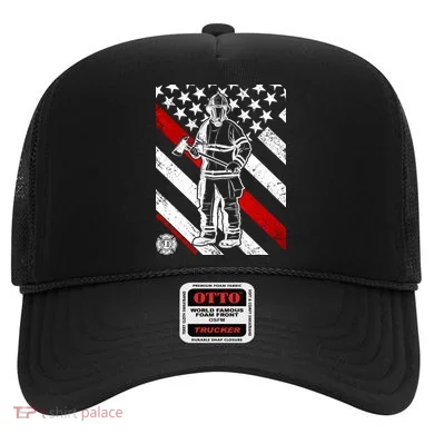 Firefighter Thin Red Line Serve Honor Rescue Hat