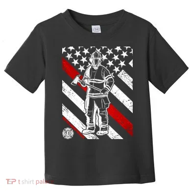 Firefighter Thin Red Line Serve Honor Rescue Toddler T-Shirt