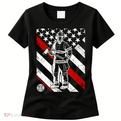 Firefighter Thin Red Line Serve Honor Rescue Women's T-Shirt