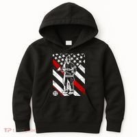 Firefighter Thin Red Line Serve Honor Rescue Kids Hoodie thumb 0