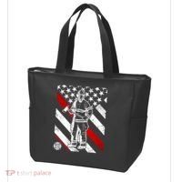 Firefighter Thin Red Line Serve Honor Rescue Tote Bag thumb 3