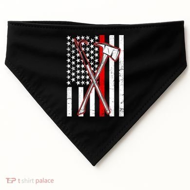 Firefighter US Flag Thin Red Line USA-Made Doggie Bandana