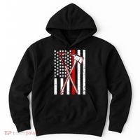 Firefighter US Flag Thin Red Line Hoodie thumb 0
