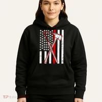 Firefighter US Flag Thin Red Line Hoodie thumb 5