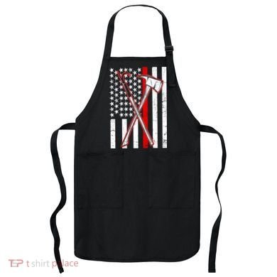 Firefighter US Flag Thin Red Line Apron