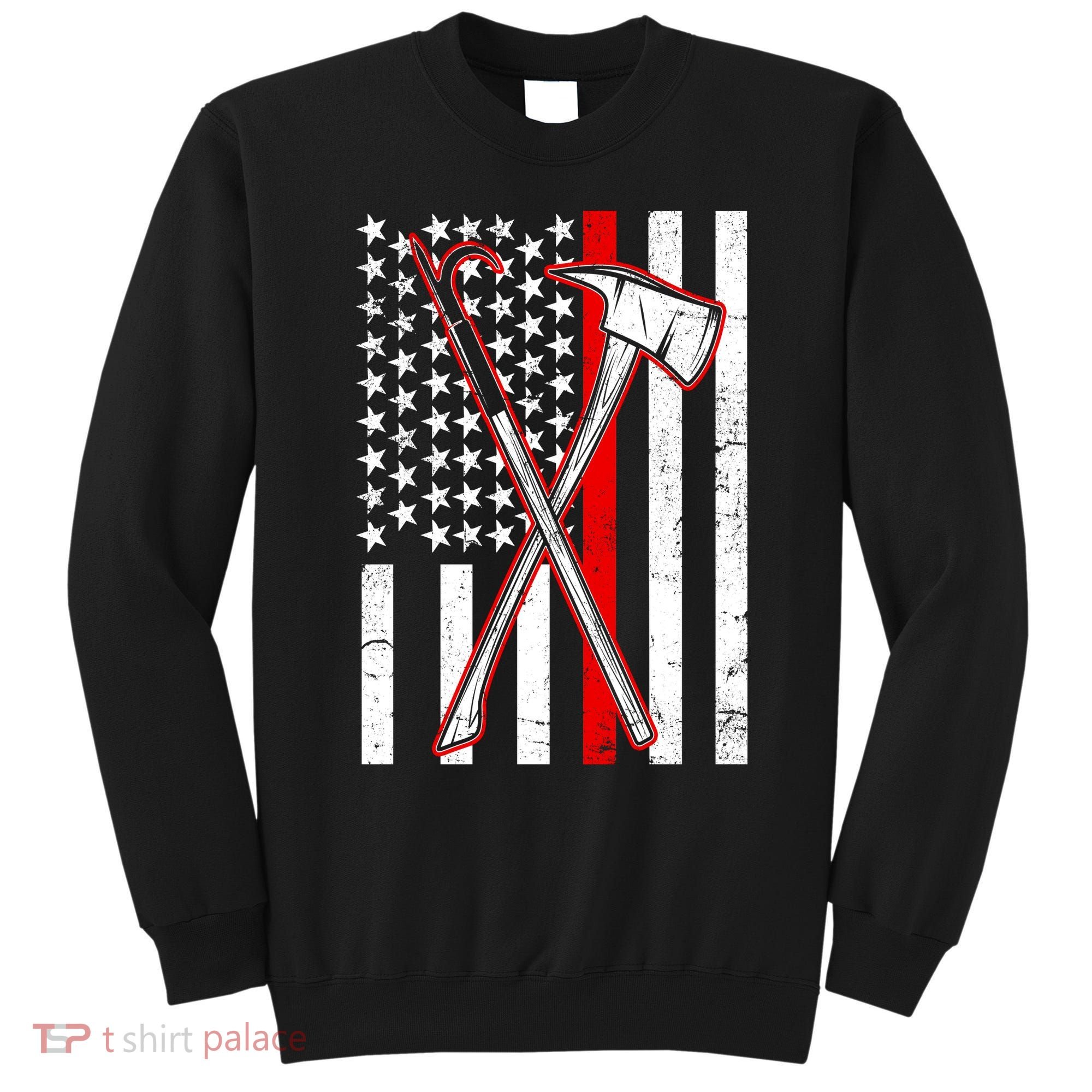 Firefighter US Flag Thin Red Line Sweatshirt