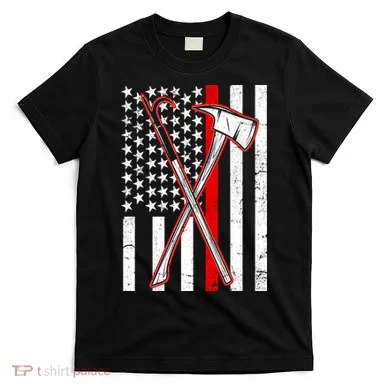 Firefighter US Flag Thin Red Line T-Shirt