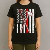 Firefighter US Flag Thin Red Line T-Shirt thumb 4