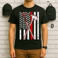 Firefighter US Flag Thin Red Line T-Shirt thumb 6