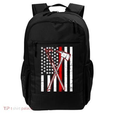 Firefighter US Flag Thin Red Line Backpack