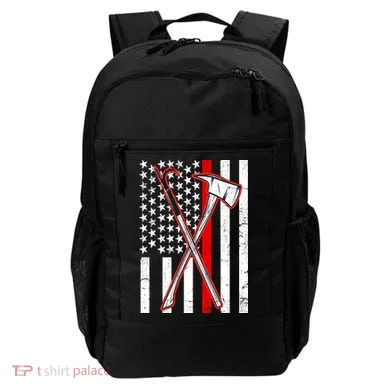 Firefighter US Flag Thin Red Line Backpack
