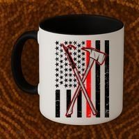 Firefighter US Flag Thin Red Line Coffee Mug thumb 2