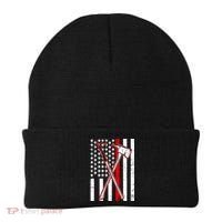 Firefighter US Flag Thin Red Line Beanie thumb 0