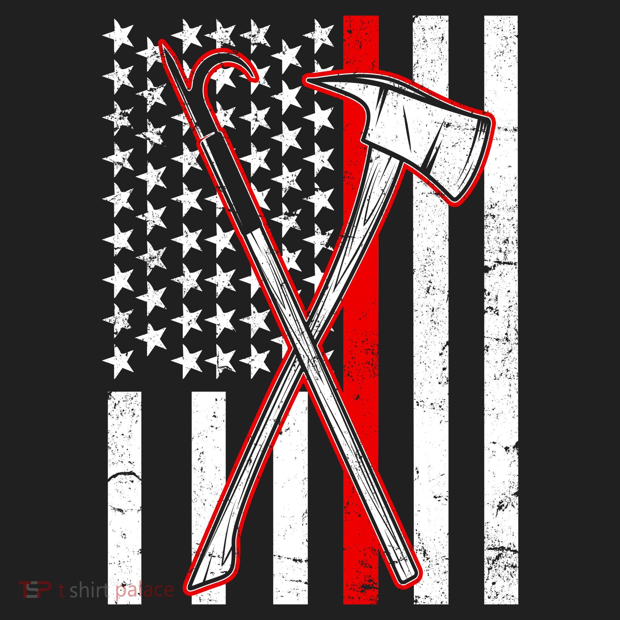 Firefighter US Flag Thin Red Line Beanie