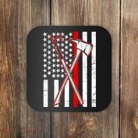 Firefighter US Flag Thin Red Line Coaster thumb 0