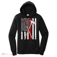 Firefighter US Flag Thin Red Line Women's Hoodie thumb 0