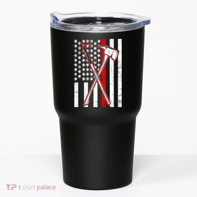 Firefighter US Flag Thin Red Line Tumbler