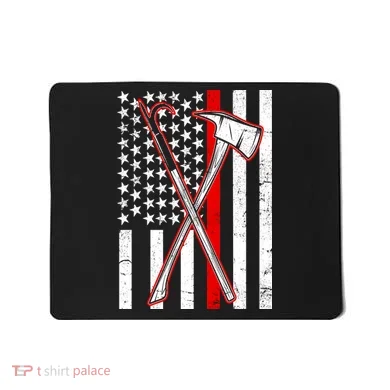 Firefighter US Flag Thin Red Line Mousepad