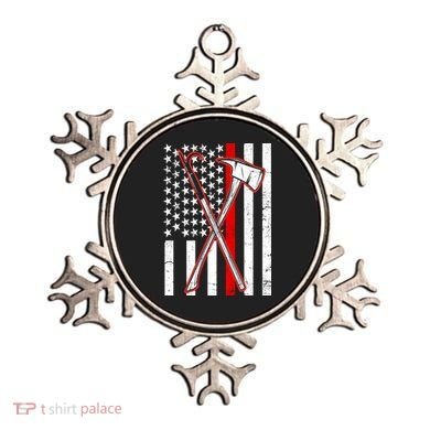 Firefighter US Flag Thin Red Line Ornament