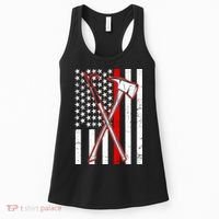 Firefighter US Flag Thin Red Line Women's Tank Top thumb 0