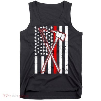 Firefighter US Flag Thin Red Line Tank Top