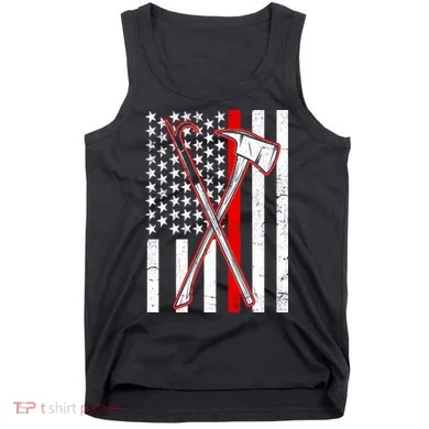 Firefighter US Flag Thin Red Line Tank Top