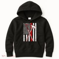 Firefighter US Flag Thin Red Line Kids Hoodie thumb 0