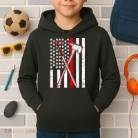Firefighter US Flag Thin Red Line Kids Hoodie thumb 2
