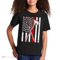 Firefighter US Flag Thin Red Line Kids T-Shirt thumb 2