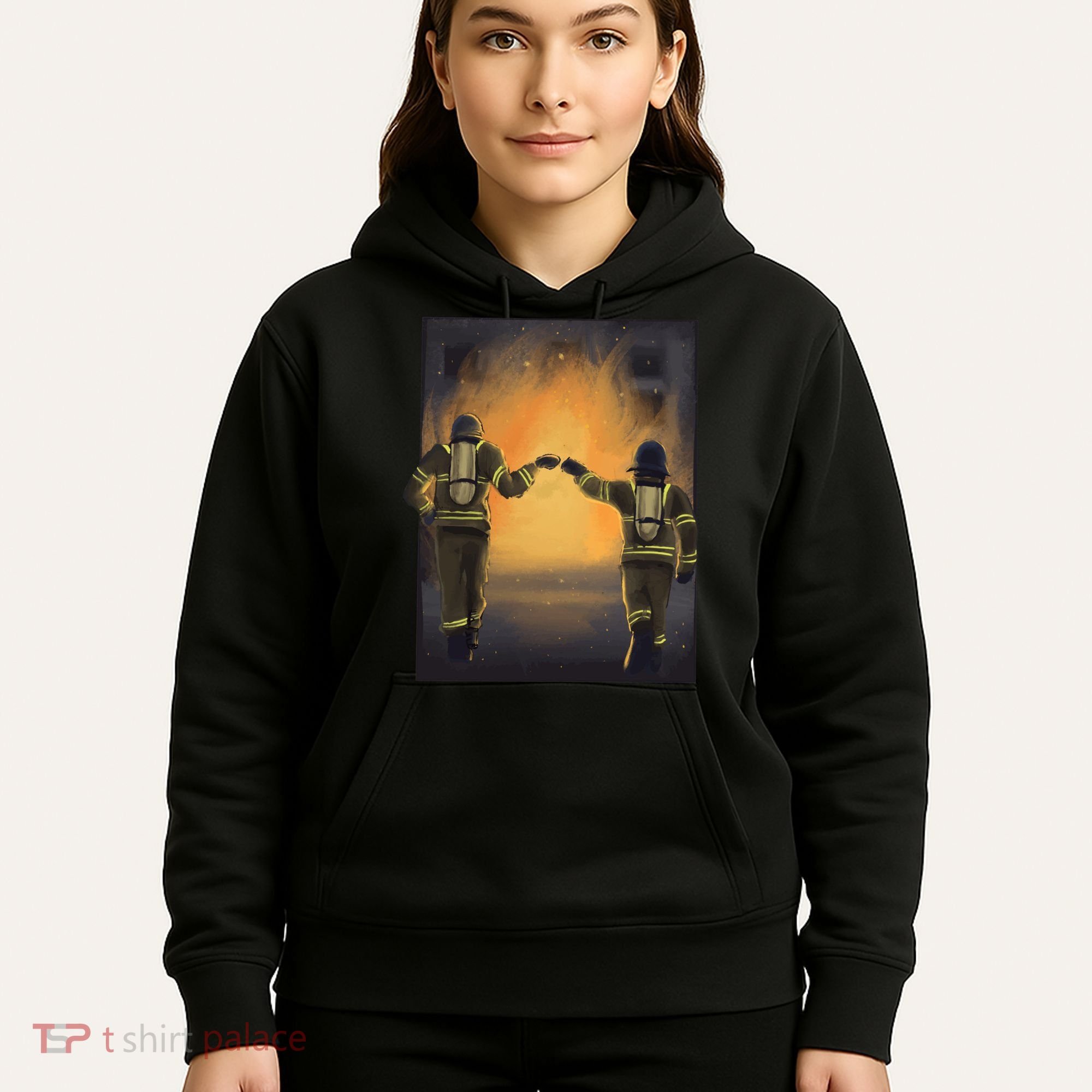 Firefighters Fist Bump  Hoodie