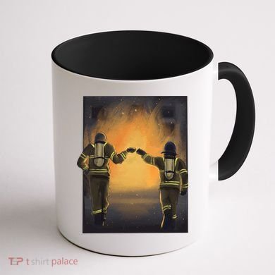 Firefighters Fist Bump  Coffee Mug back