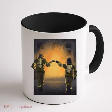 Firefighters Fist Bump Coffee Mug back