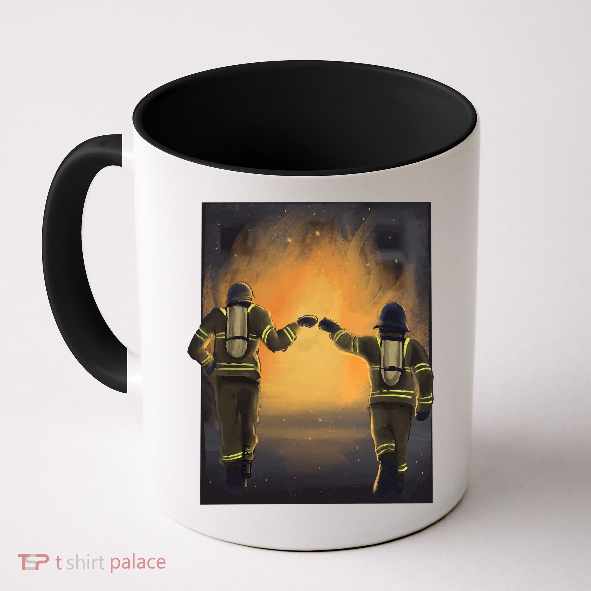 Firefighters Fist Bump  Coffee Mug