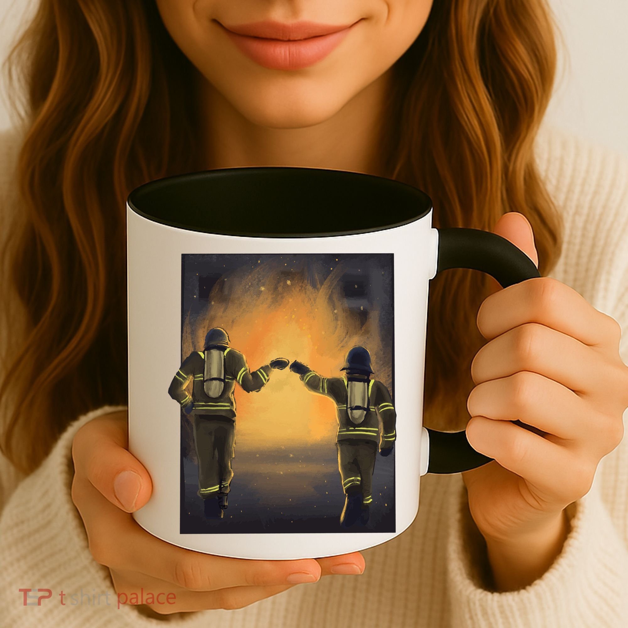 Firefighters Fist Bump  Coffee Mug