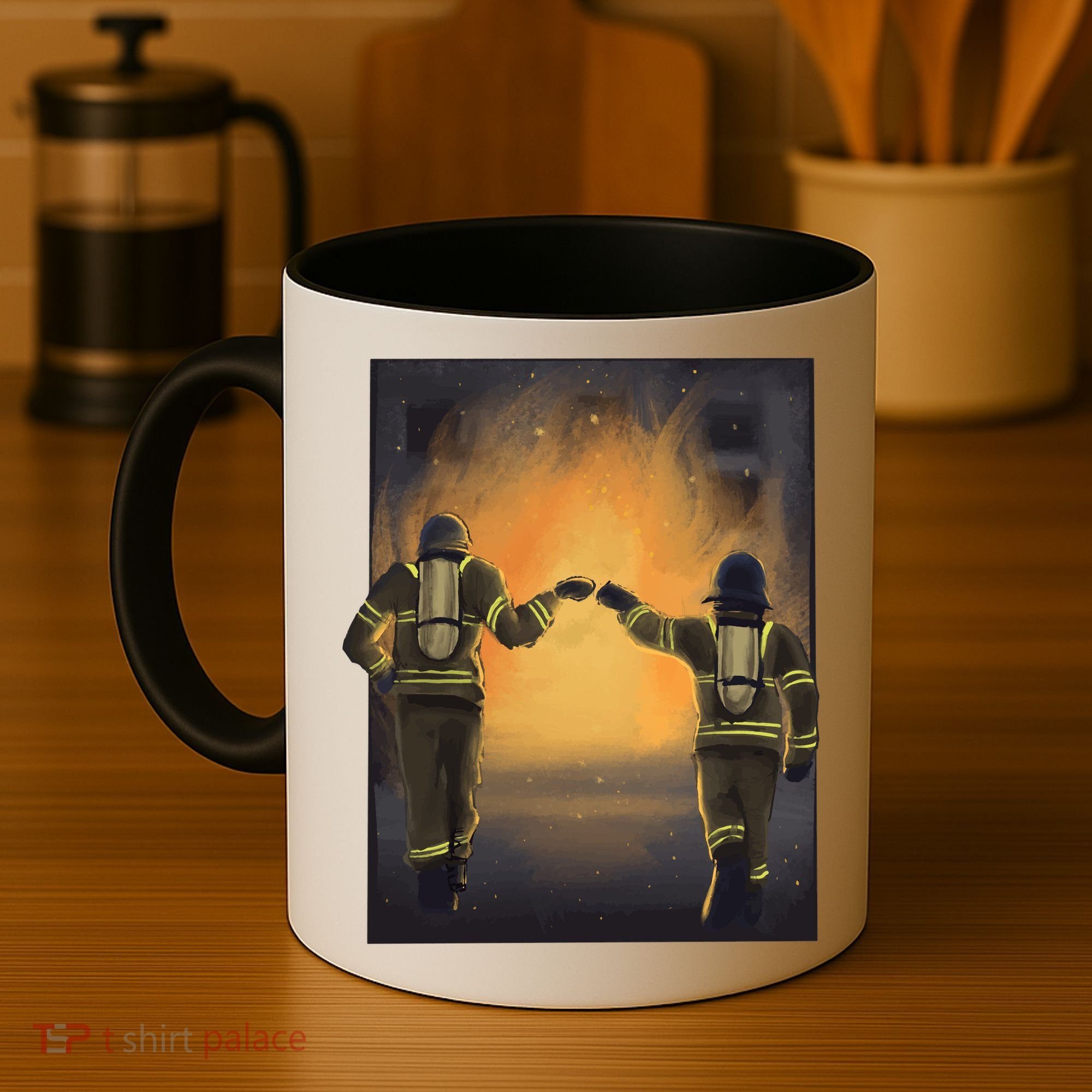 Firefighters Fist Bump  Coffee Mug