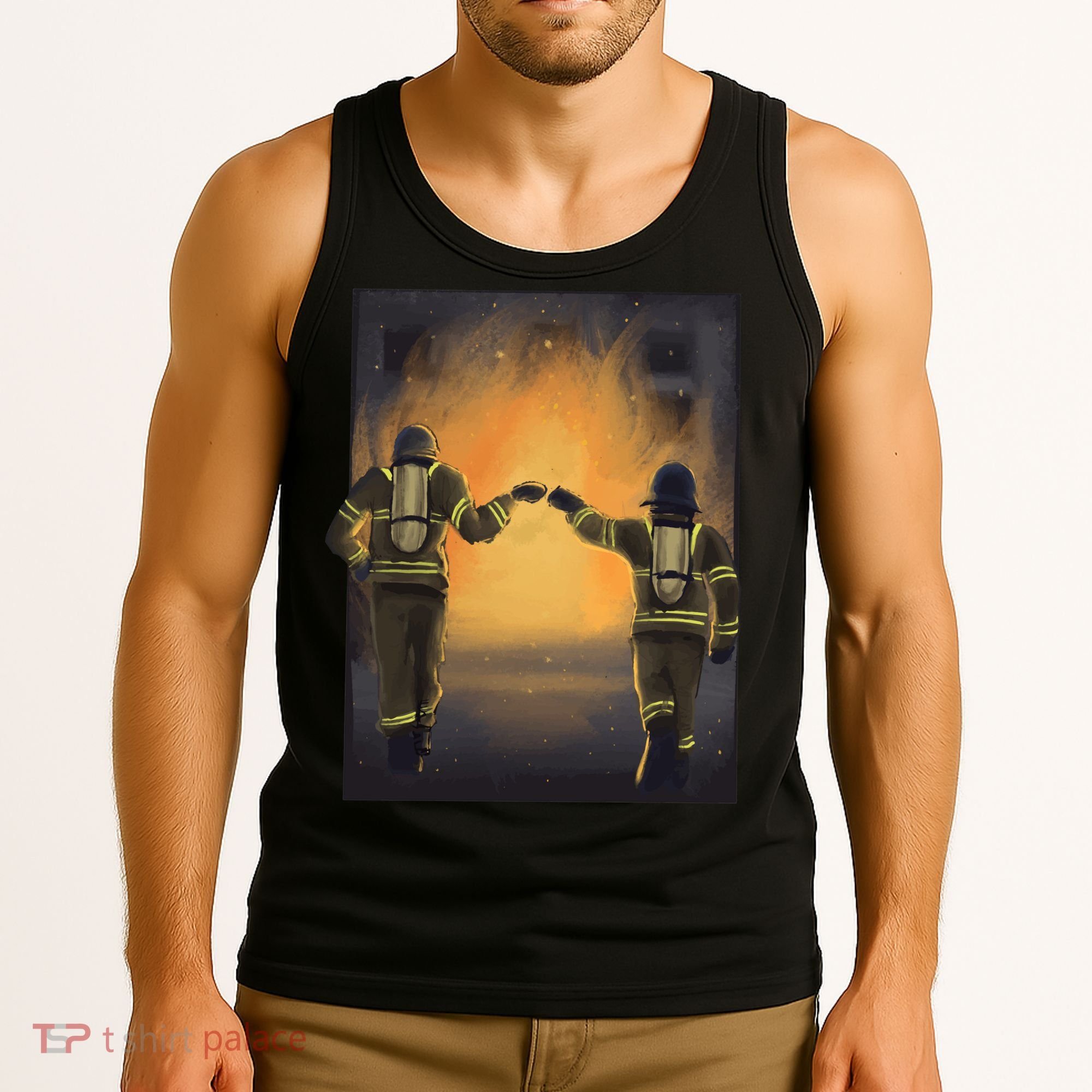 Firefighters Fist Bump  Tank Top