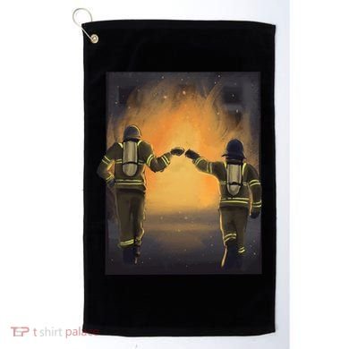 Firefighters Fist Bump  Golf Towel