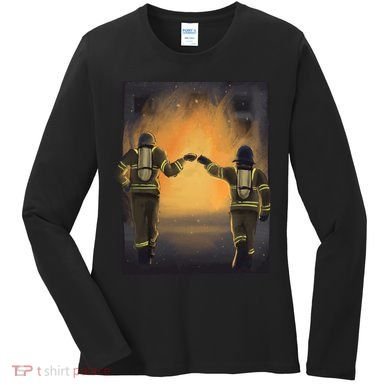Firefighters Fist Bump  Women's Long Sleeve Shirt