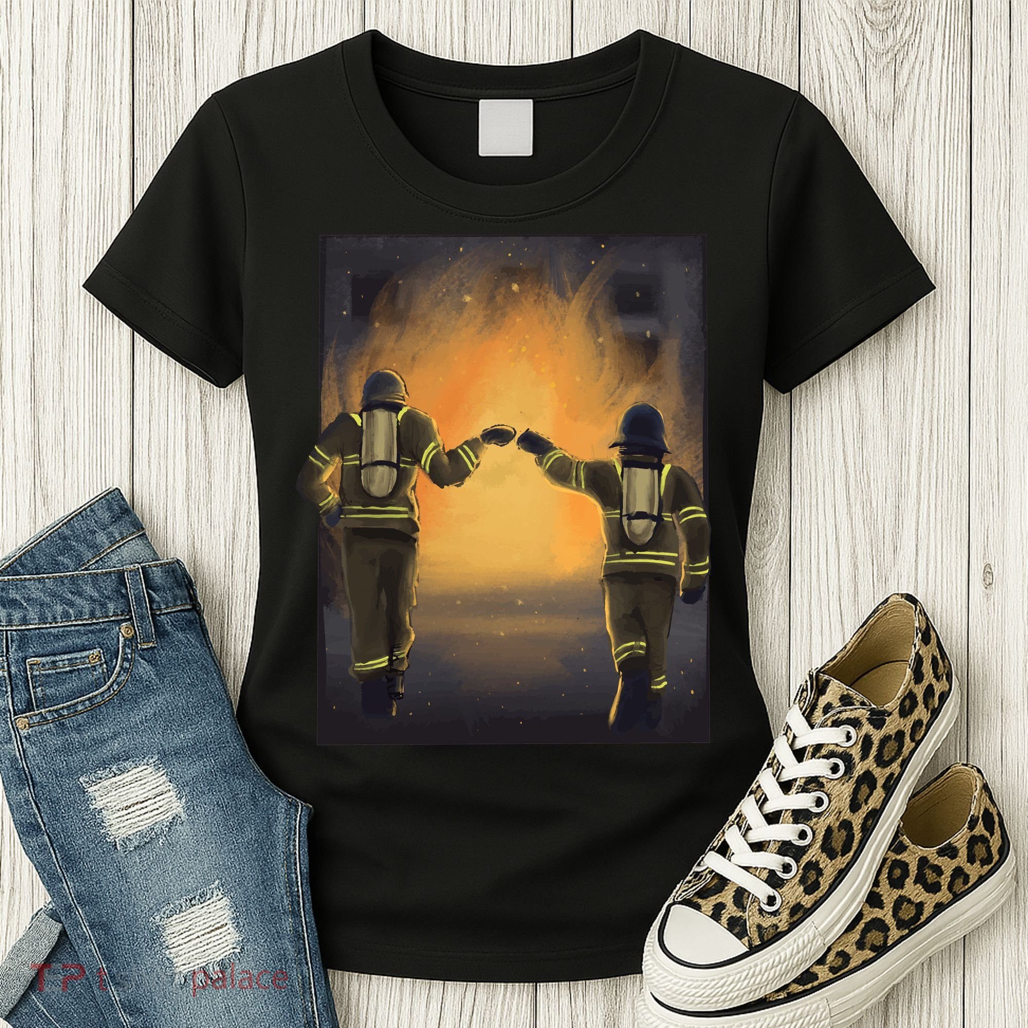 Firefighters Fist Bump  Women's T-Shirt