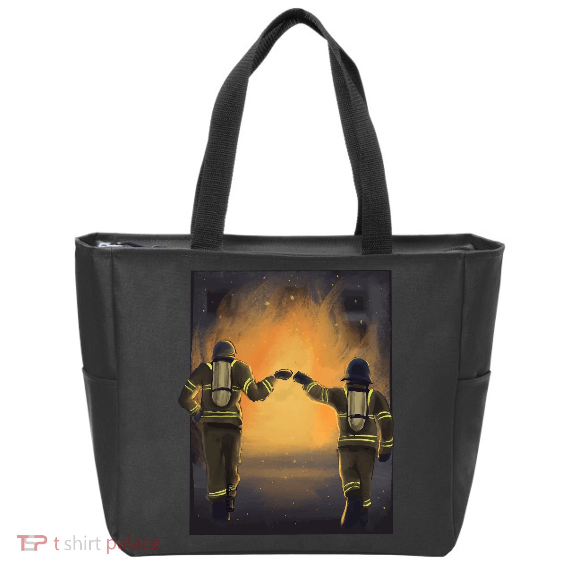 Firefighters Fist Bump  Tote Bag