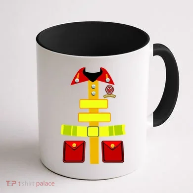 Fireman Costume Firefighter Halloween Uniform Coffee Mug back