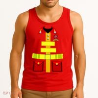 Fireman Costume Firefighter Halloween Uniform Tank Top thumb 3