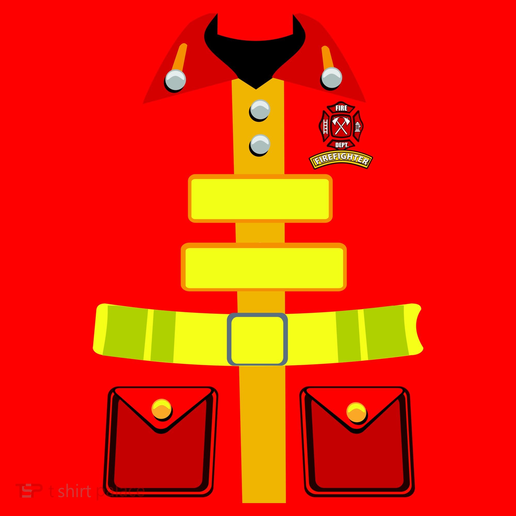 Fireman Costume Firefighter Halloween Uniform Women's Long Sleeve Shirt