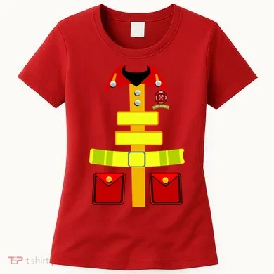 Fireman Costume Firefighter Halloween Uniform Women's T-Shirt