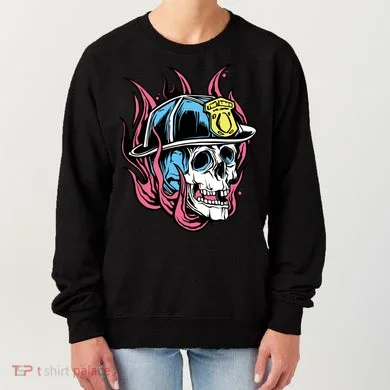 Fireman Skull Flame Women's Sweatshirt