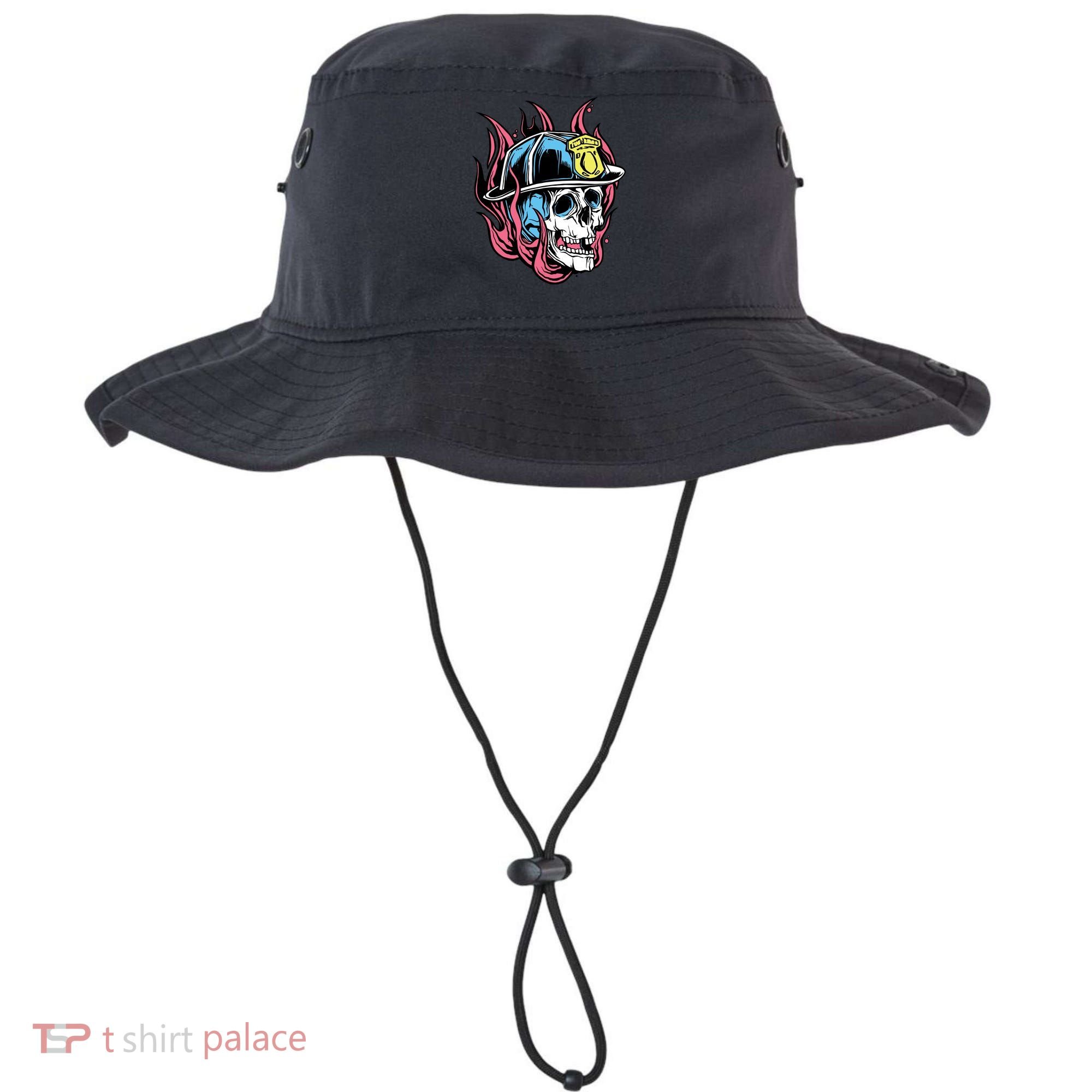 Fireman Skull Flame Bucket Hat