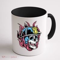 Fireman Skull Flame Coffee Mug thumb 1